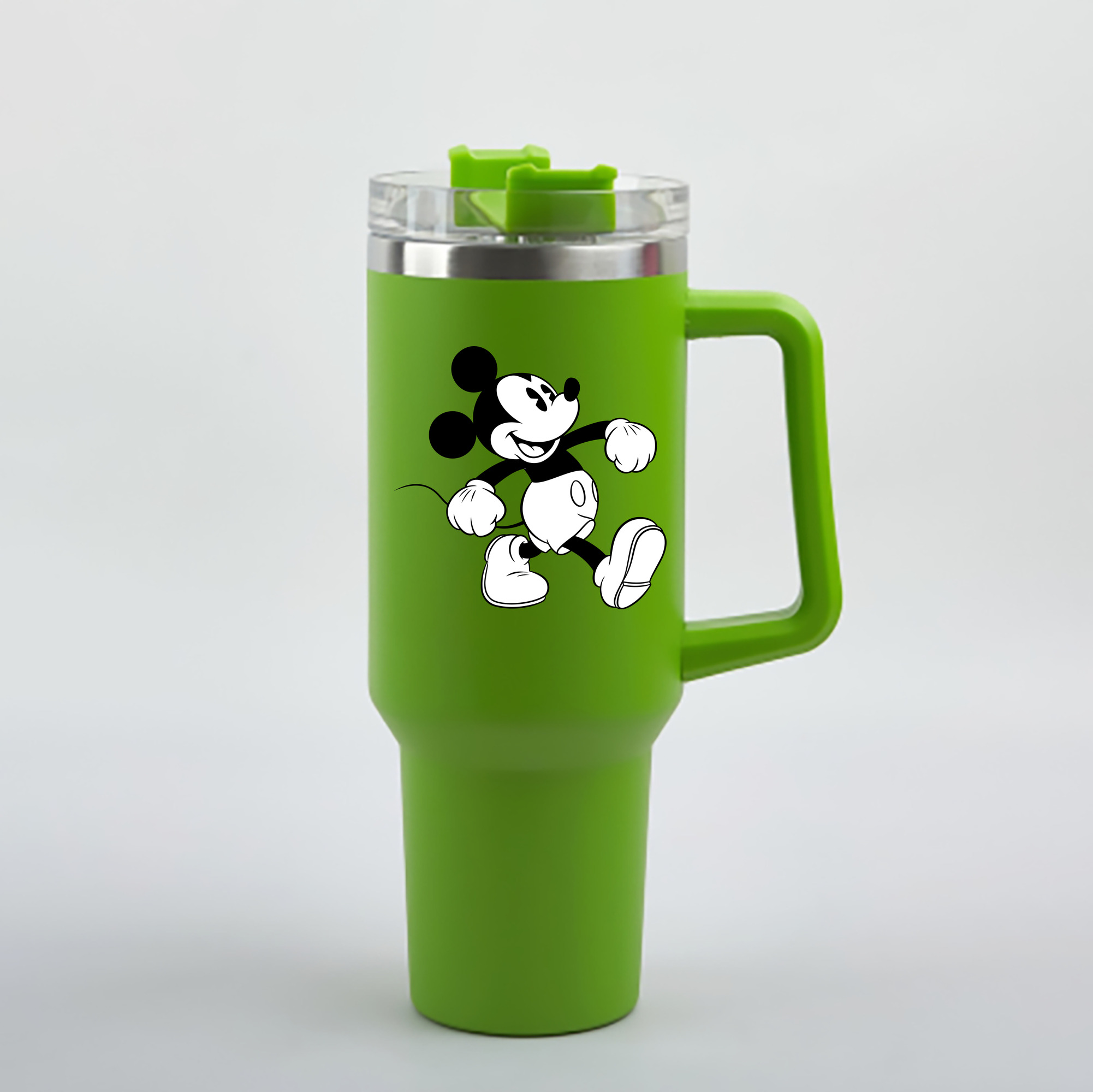 （画像用） ミッキーマウス Mickey Mouse 1200mL車用タンブラー - クリスタルステッカー（プラスチックストロー付き）